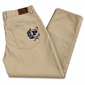 Phat Farm Mens Vintage Khaki Embroidered Logo Chino Pants Size 44x28.5 Relaxed